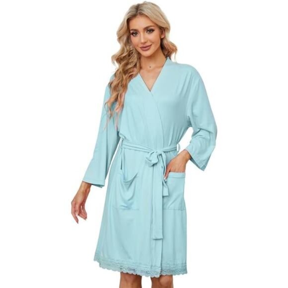 Other - Short Robes for Womens Lightweight, Soft Womens Robe Spa Ladies Bathrobe/BLUE
